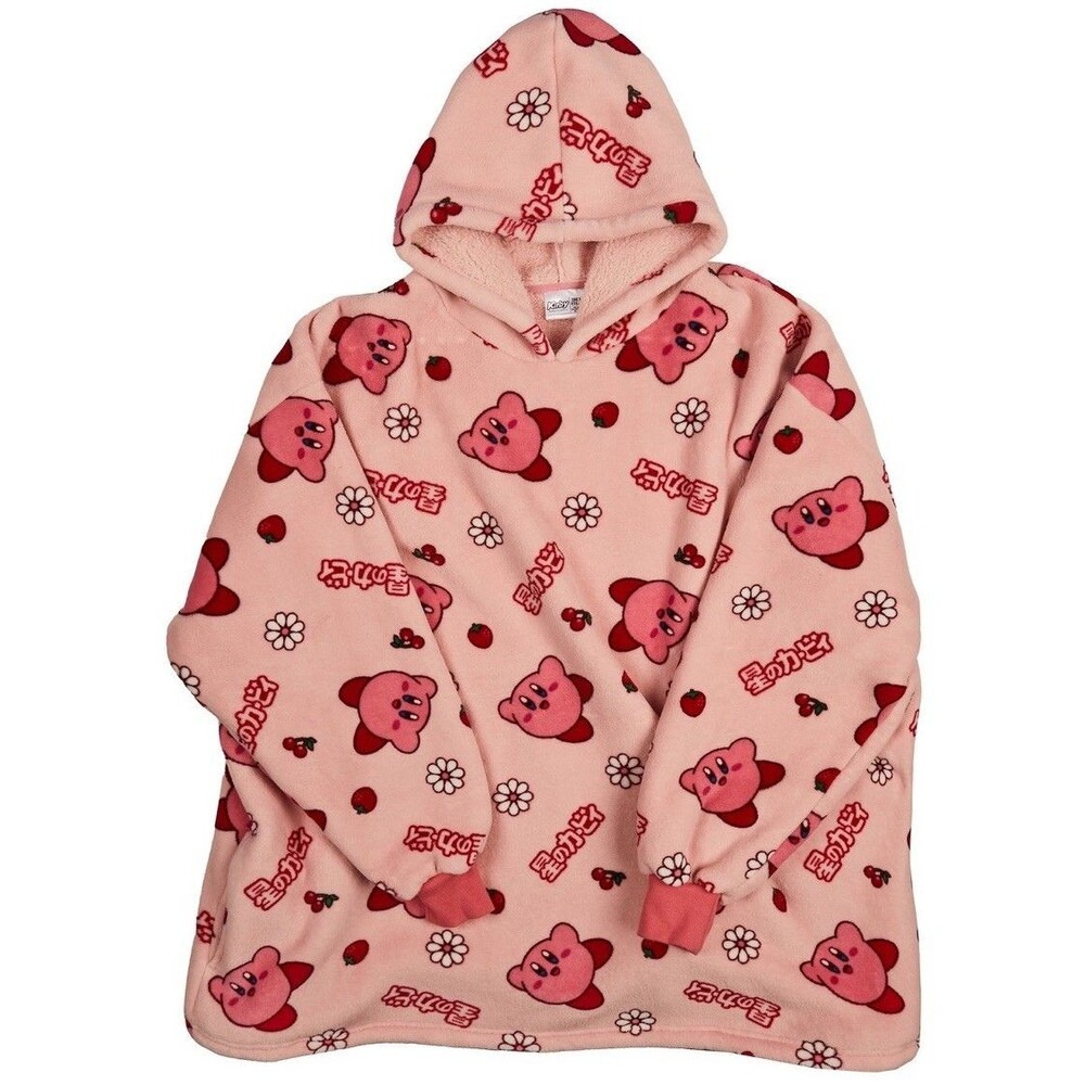 Kirby Anime Blanket Hoodie Adult Teen Soft Plush Oversized Pocket OSFM NEW